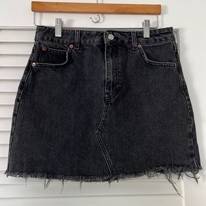 Topshop black denim skirt